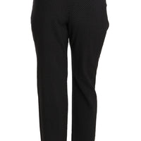 Black Lace Up Riding Cropped Trouser Pants