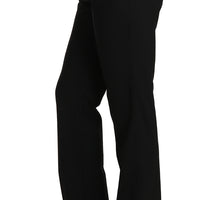 Black Dress Wool Stretch Straight Pants