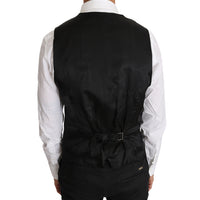 Gray Solid 100% Wool Waistcoat Vest