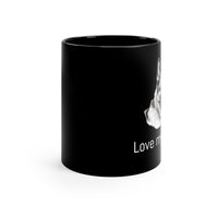 German Shepherd Head Love my Dad on 11oz Black Mug