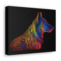 German Shepherd in Neon on Canvas Gallery Wraps