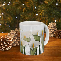 Calla Lillies All Around White Ceramic Mug 11oz