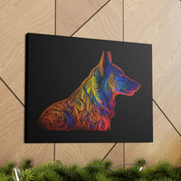 German Shepherd in Neon on Canvas Gallery Wraps