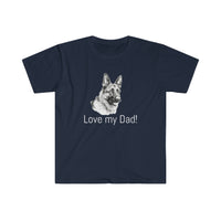 German Shepherd Face Love my Dad Soft Style T-Shirt