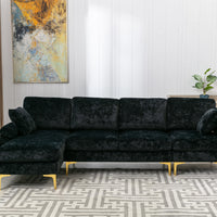 Coolmore Black Sectional  Sofa