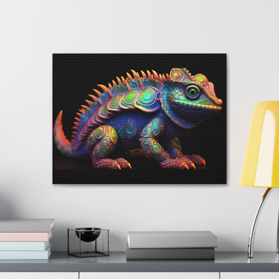 Lizard in Baroque Neon on Canvas Gallery Wraps