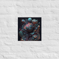 Baroque Neon Flowers Poster called "Resting"