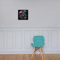 Baroque Neon Flowers Poster called "Blush"