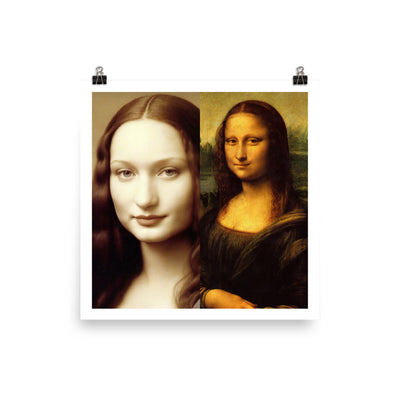 Mona Lisa Young & Mona Lisa Painting Reproduced Poster