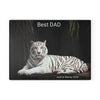 Dad's Day Gift Personalized White Tiger Glass Cutting Board