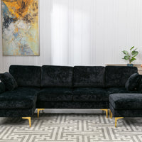 Coolmore Black Sectional  Sofa