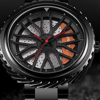 Car Wheel Rim Men's Stainless Steel Watch