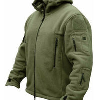 Fleece Lined Cold-Proof Olive Hoodie for Men