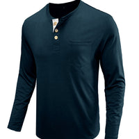 Men’s Solid Color Long Sleeve with Pocket T-Shirt