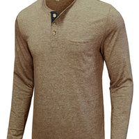 Men’s Solid Color Long Sleeve with Pocket T-Shirt