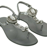 Silver Crystal Sandals Flip Flops Shoes