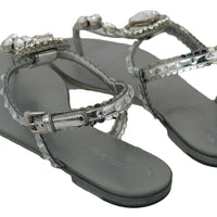 Silver Crystal Sandals Flip Flops Shoes