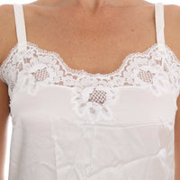 White Silk Lace Lingerie Chemise Dress