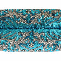 Blue Clear Crystal Gold Evening Clutch Purse