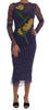 Purple Floral Tulip Stretch Sheath Dress