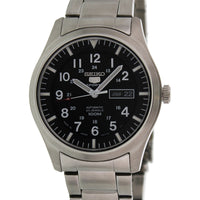 Seiko 5 Automatic SNZG13K Black Face Stainless-Steel Watch