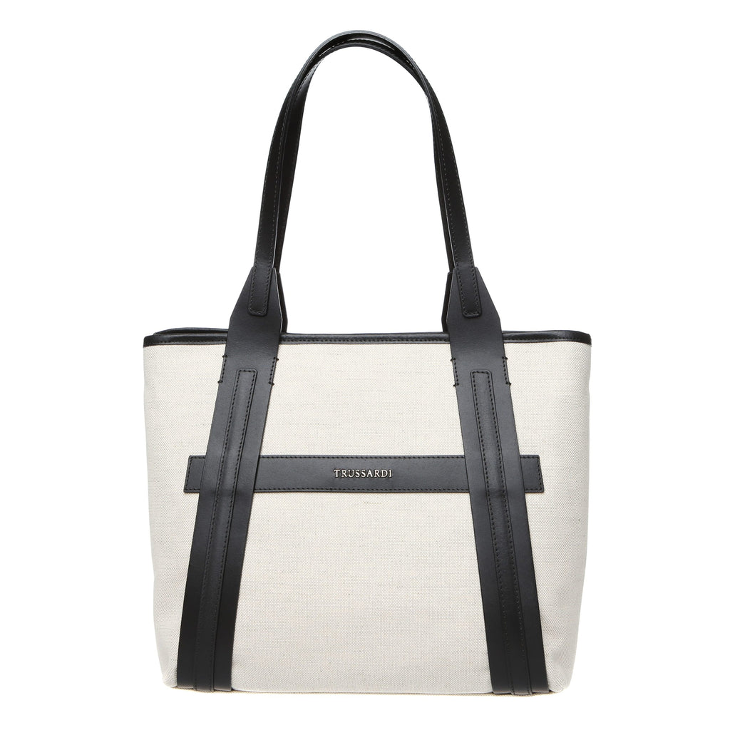 Trussardi Natural- Black Shoulder Bag