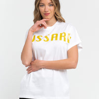 W White Print Yellow Tops & T-Shirt